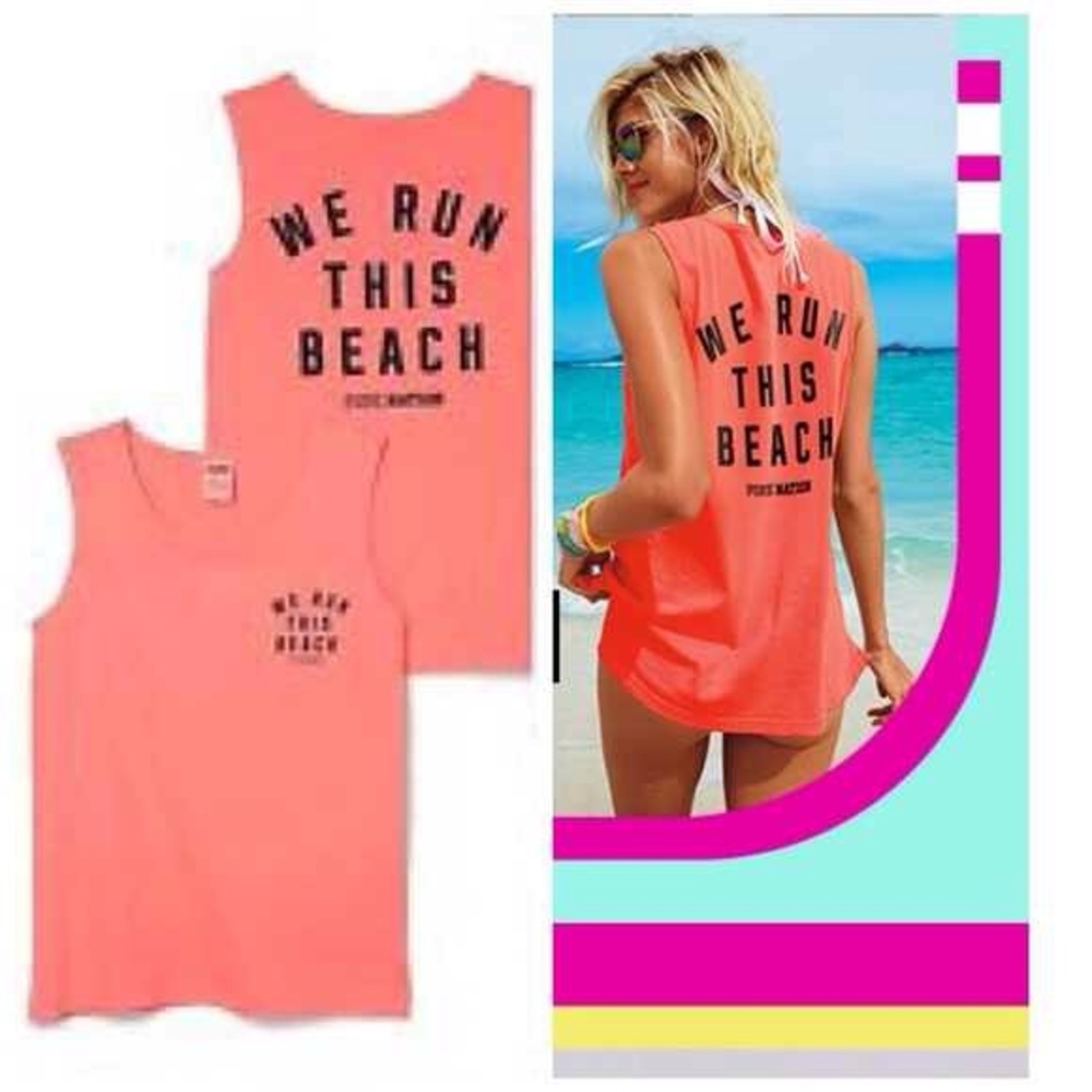 Victoria's Secret PINK "We run this beach" tank